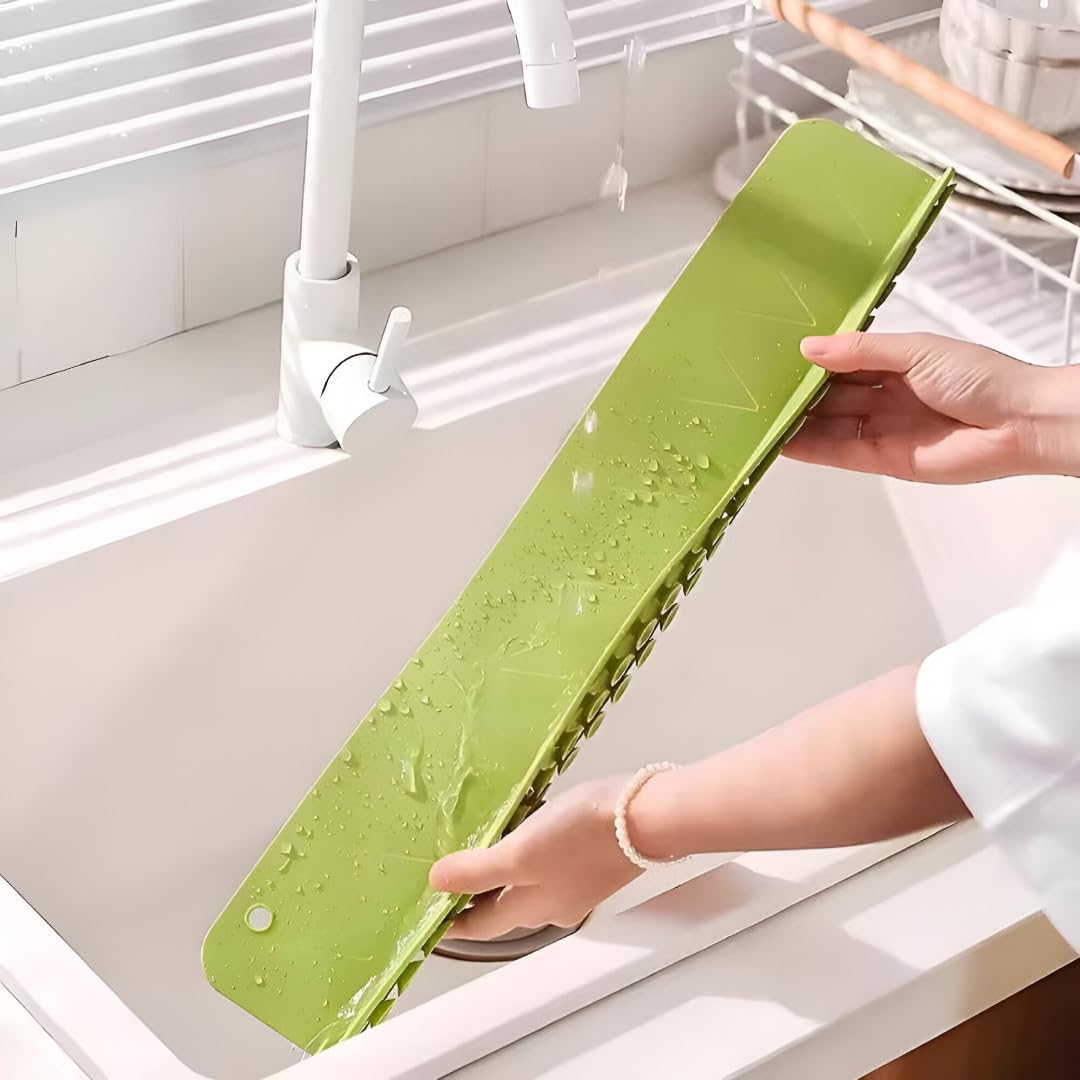Silicone Sink Splash Guard for Kitchen – Flexible Water Barrier for Dishwashing, Protects Countertops & Clothes (2 Pcs)