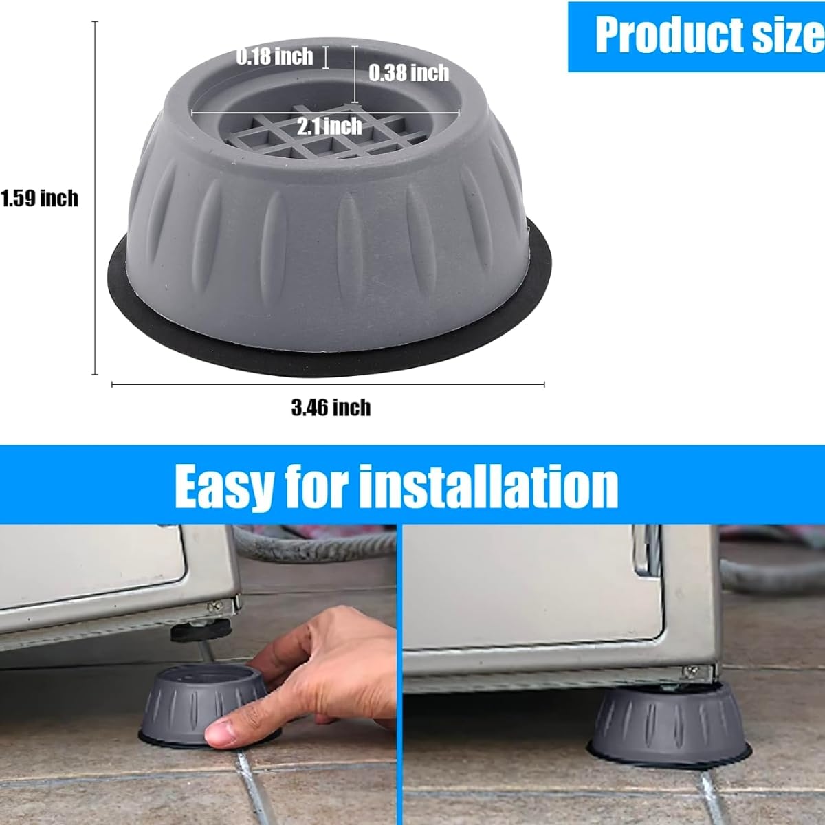 Anti Vibration Washing Machine Pad (4 Pcs)