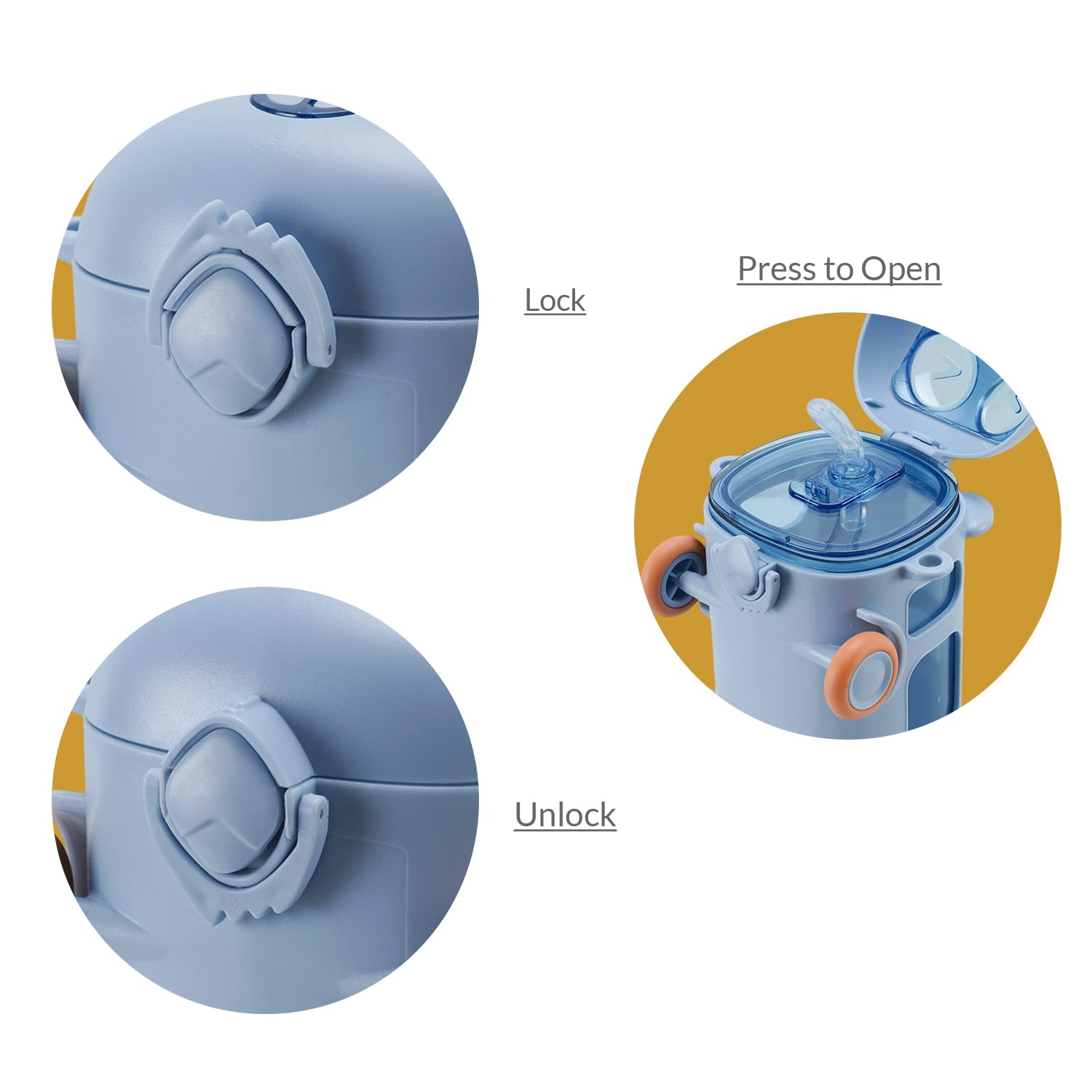 Dagcros Cute Panda Bus Shaped Water Bottle for Kids – 380ml Leak-Proof Bottle with Silicone Straw, Lock Lid, Portable Strap & Movable Wheels – Fun School Sipper for Boys & Girls