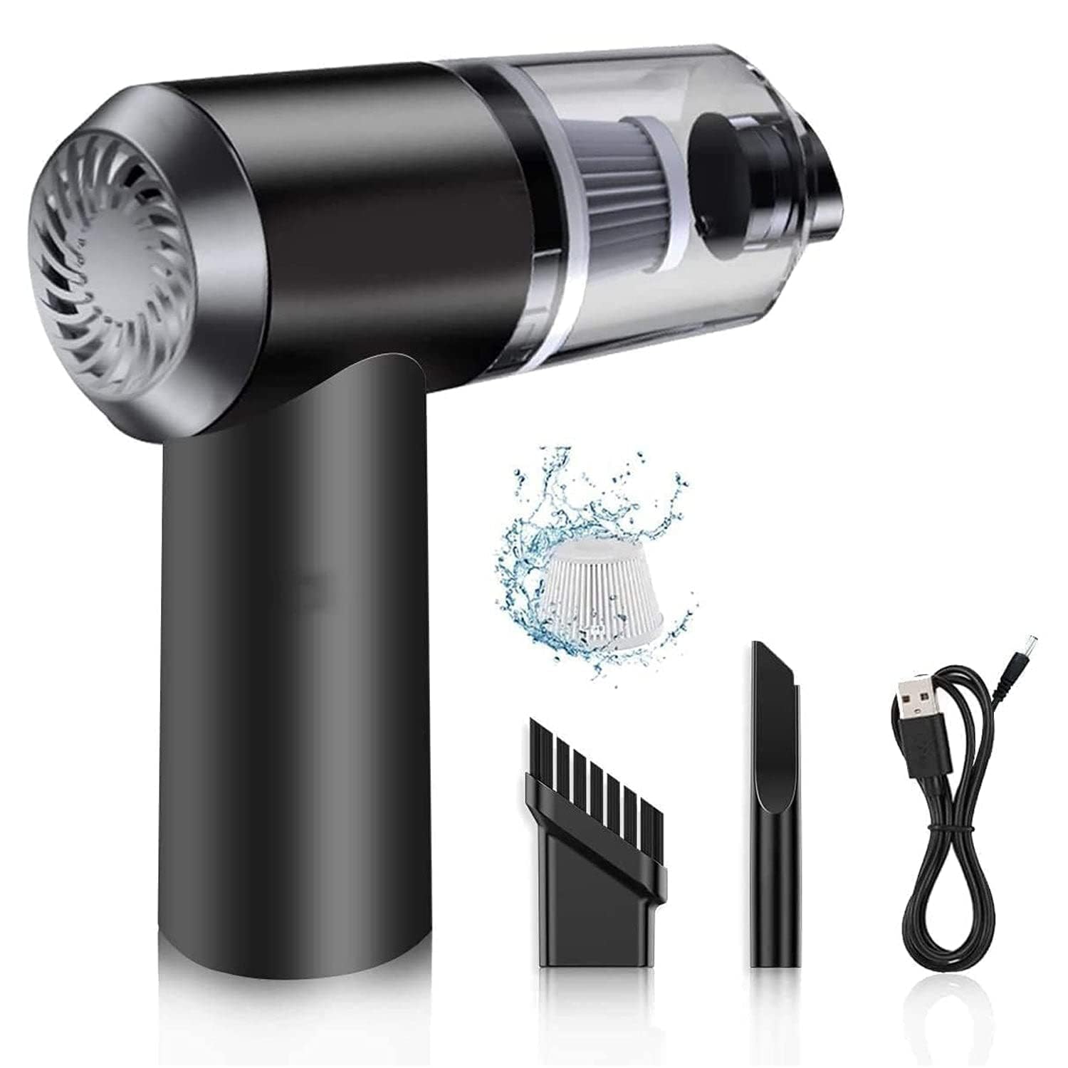 Vacuum Cleaner Dust Collection 2 in 1 Car Vacuum Cleaner High-Power Handheld Wireless Vacuum Cleaner Home Car Dual-use Portable USB Rechargeable Mini Car Vacuum for Vehicle, Home and Offic