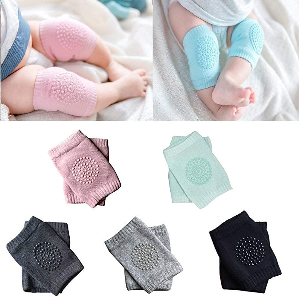 2 Pair Baby Knee & Elbow Pad Cushion, Infant Toddler Crawling Knee & Elbow Pads, Baby Leg Warmer Kneecap Protector for Kids
