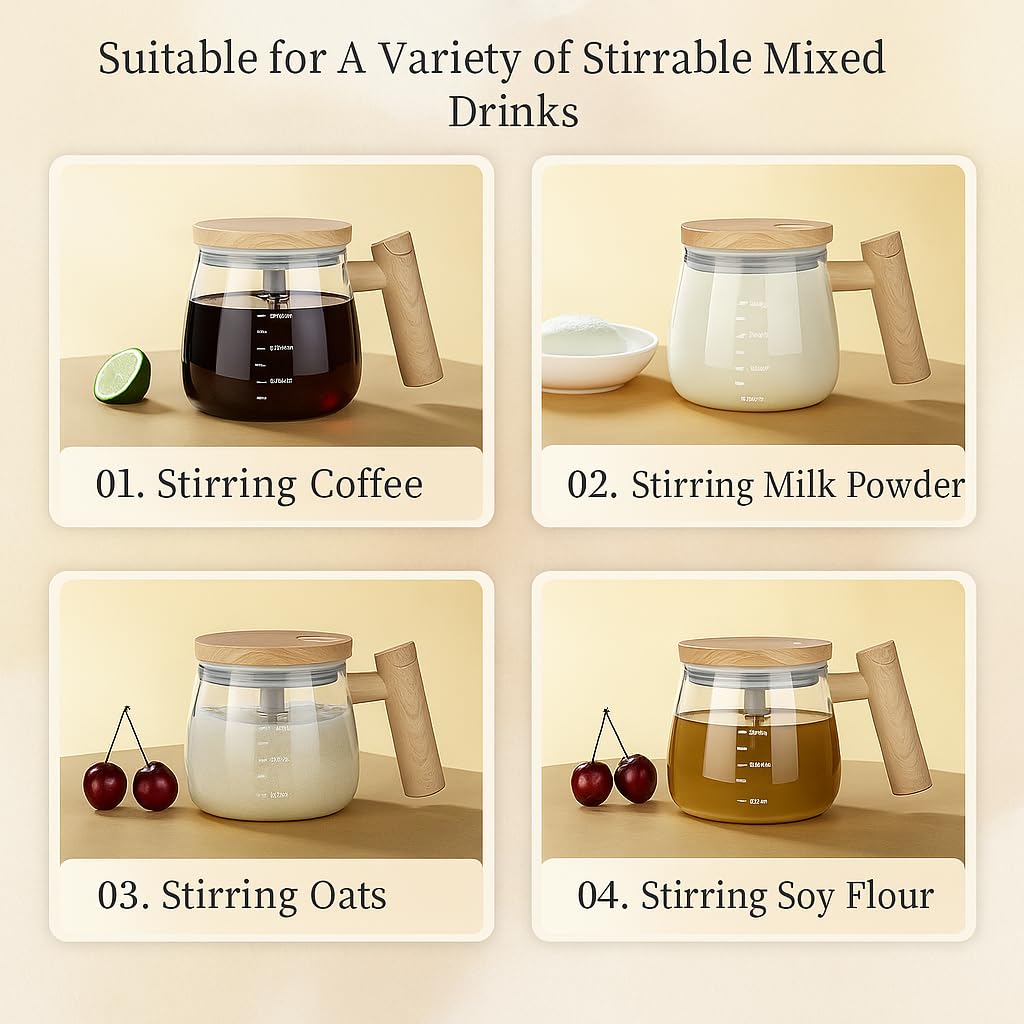 Self Stirring Glass Mug
