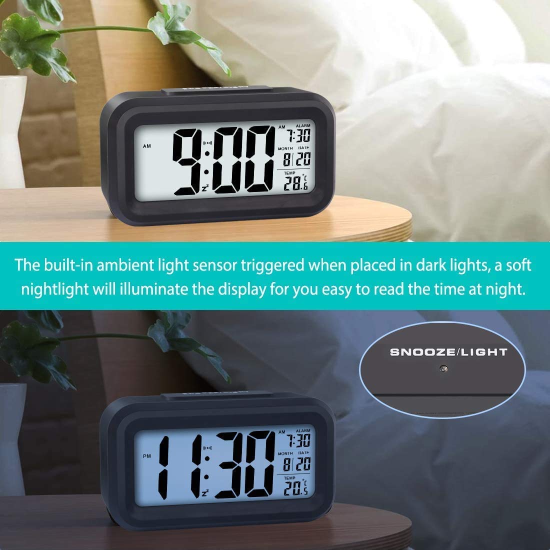 Black Digital Rectangle Clock
