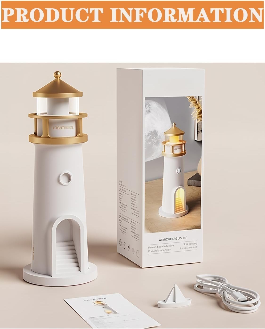 Lighthouse Lamp Galaxy Moon Projector Lamp Night Light LED Light with Remote