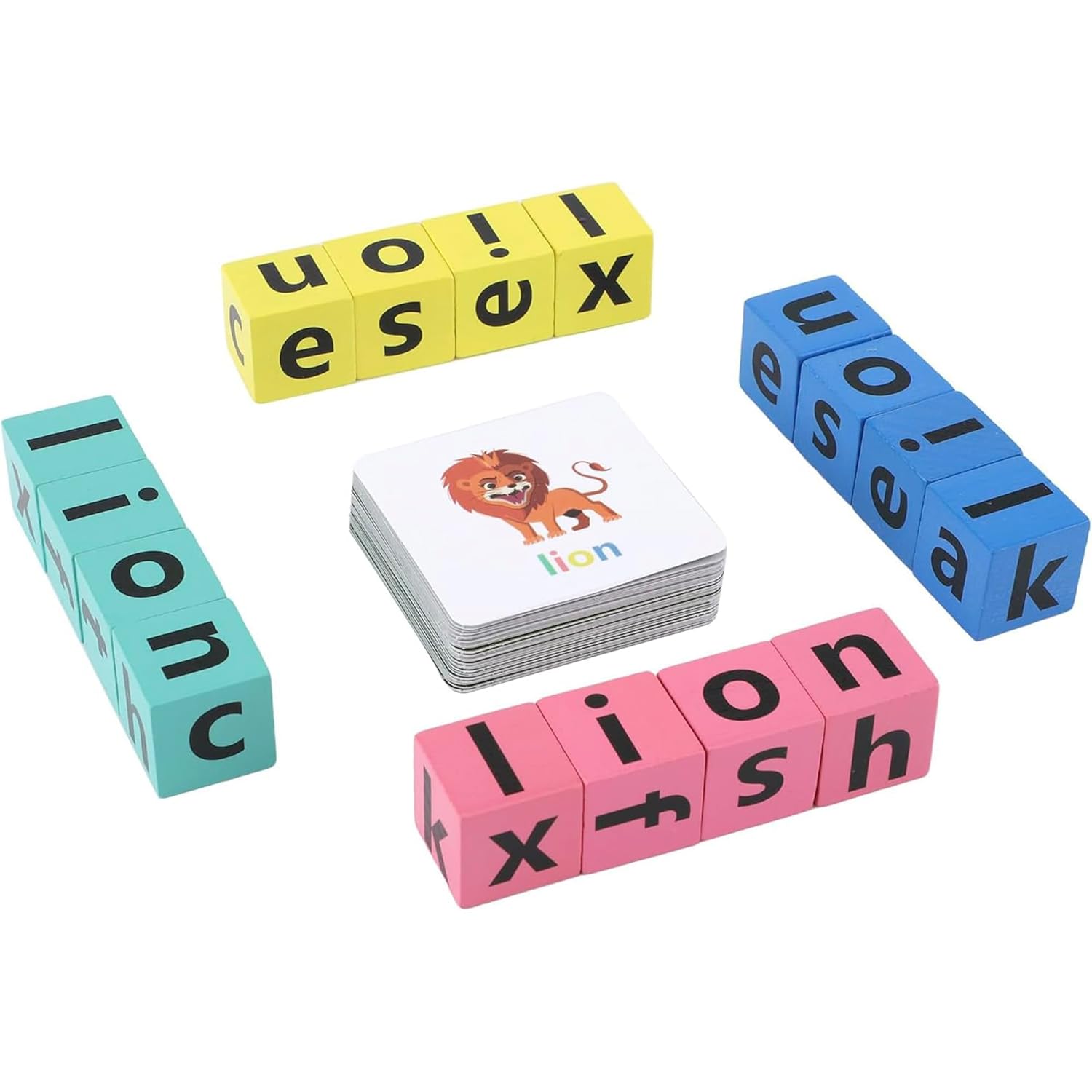 Time Puzzle - Wooden Alphabet Spelling Game Matching Letter & Word Puzzle Game with Flashcards - Word Puzzle