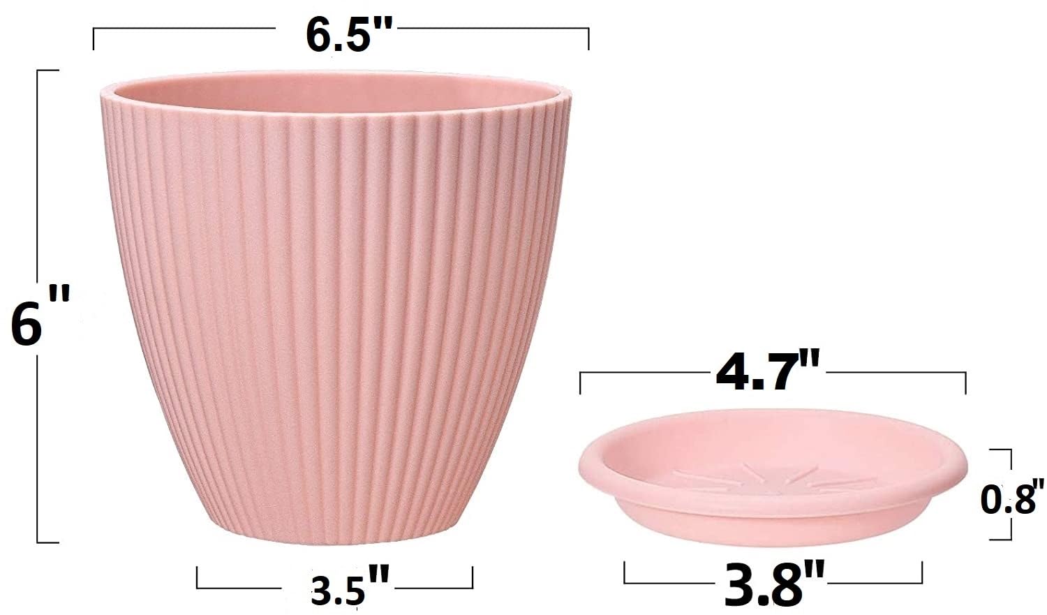 Plastic round flower Plant pot with ice tray 5 pcs