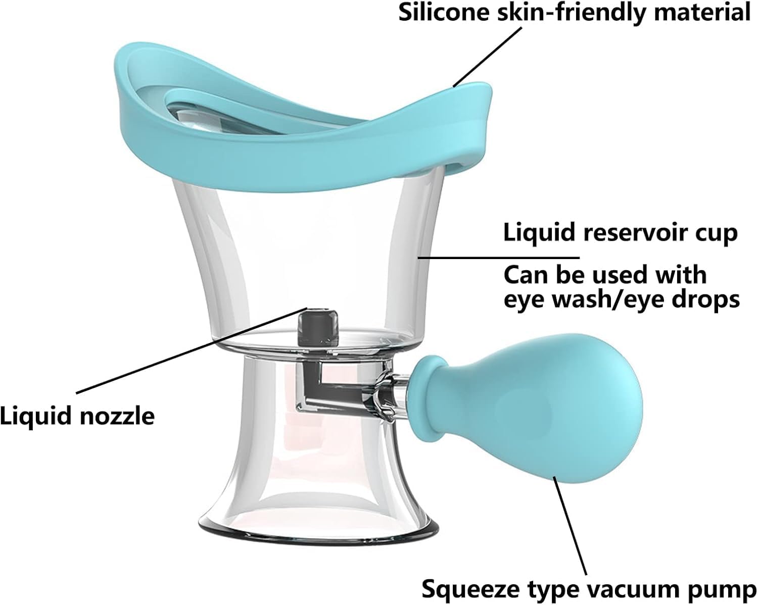 Silicon Eye Wash Kit Eye Cleaner Manual Air Pressure Eye Cleaning Cup
