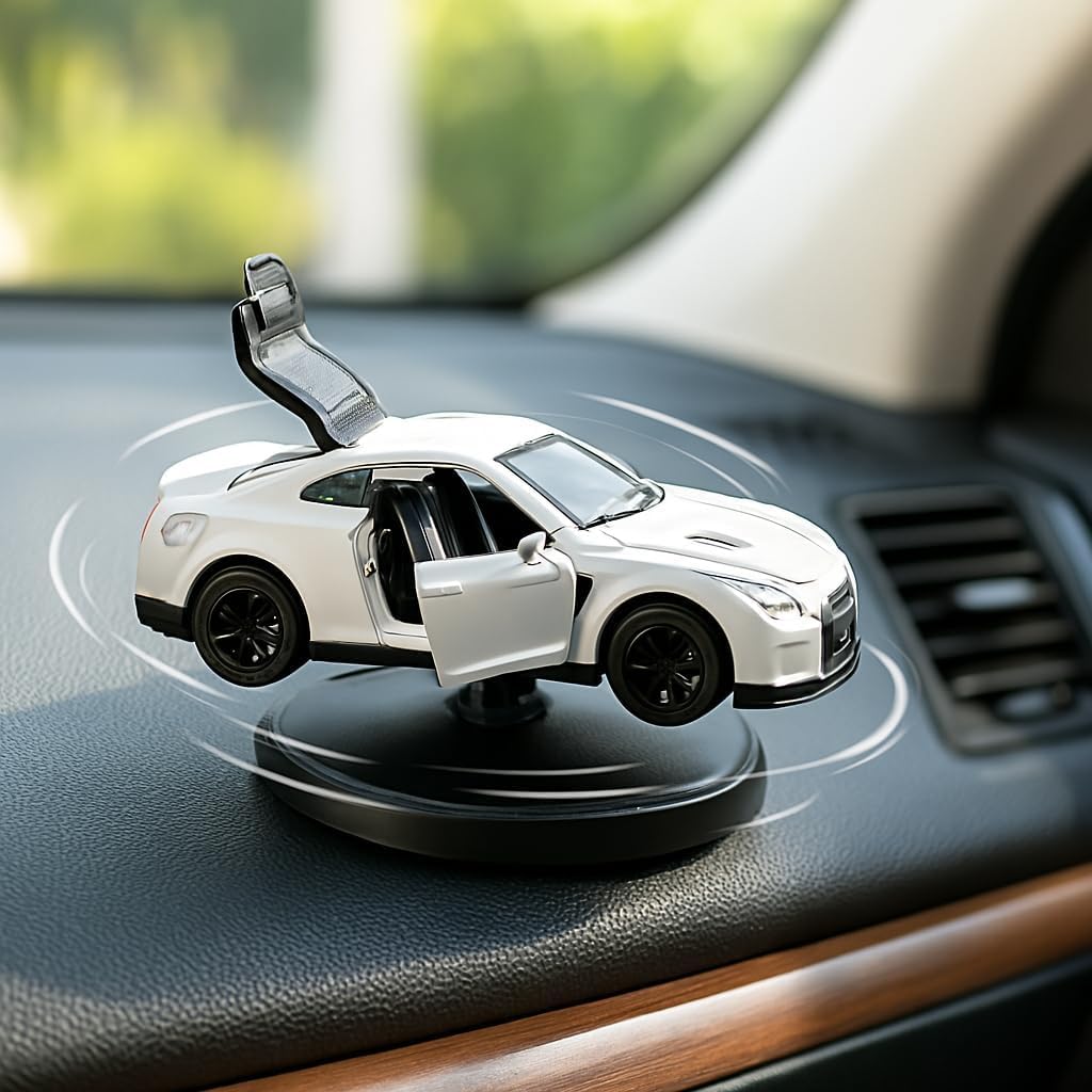 Car Dashboard Decoration 13cm Movable Spinning Car Ornament | Rotating PVC Showpiece for Tabletop or Car Interior Styling | Unique Gift Item for All Ages