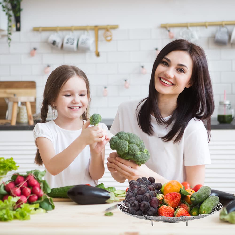 Stainless Steel Vegetable Steamer Basket - Foldable Steamer Basket - 27 Cm