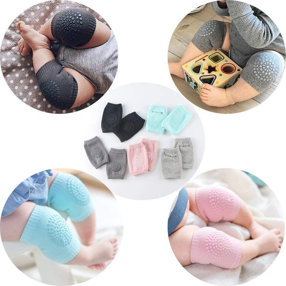 2 Pair Baby Knee & Elbow Pad Cushion, Infant Toddler Crawling Knee & Elbow Pads, Baby Leg Warmer Kneecap Protector for Kids