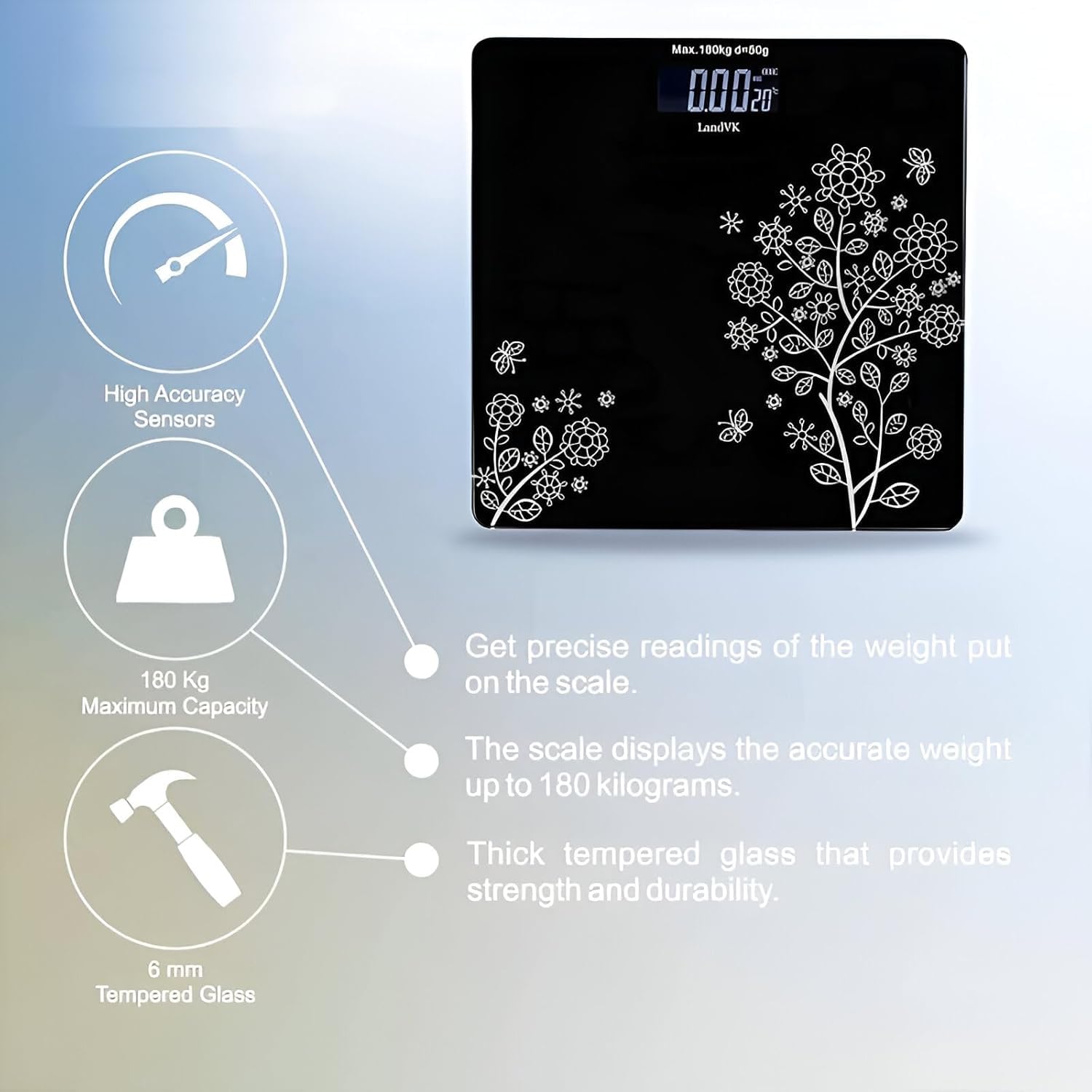 Black Bathroom Flower Scale