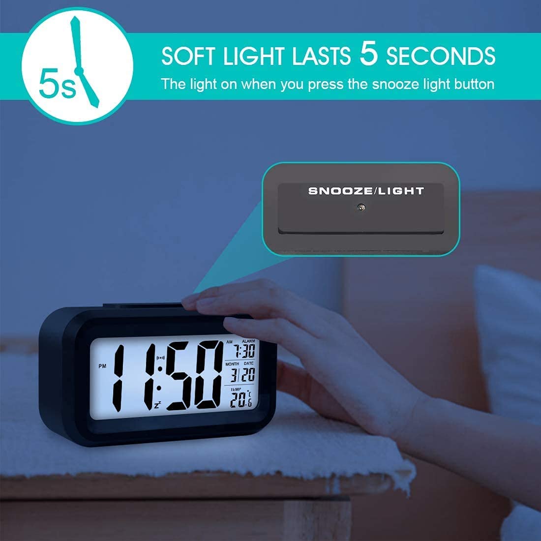 Black Digital Rectangle Clock
