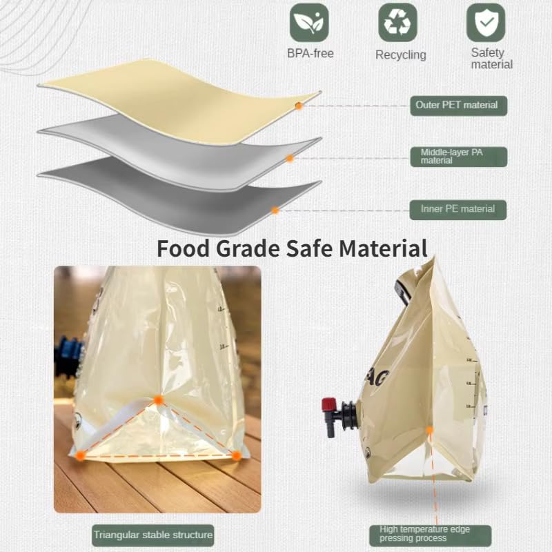 8L Folding Camping Water Bag Portable Thickened Water Storage Bag Large Capacity for Travel Fishing Outdoor Activities