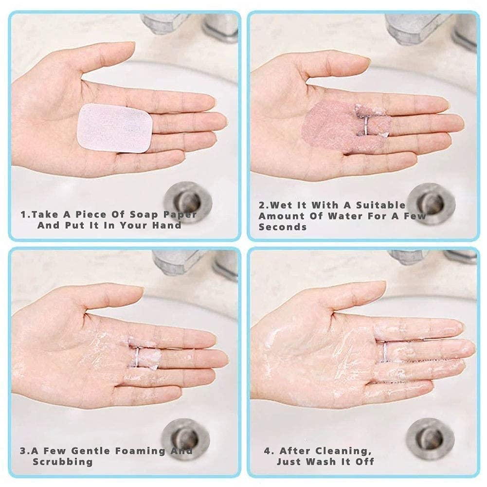 Pack of  5 Paper Soap Box - Paper Soaps For Travel - Paper Soap For Hand Wash - Knk Travel Hand Washing Box - Disposable Hand Washing Cleaning Paper Soap