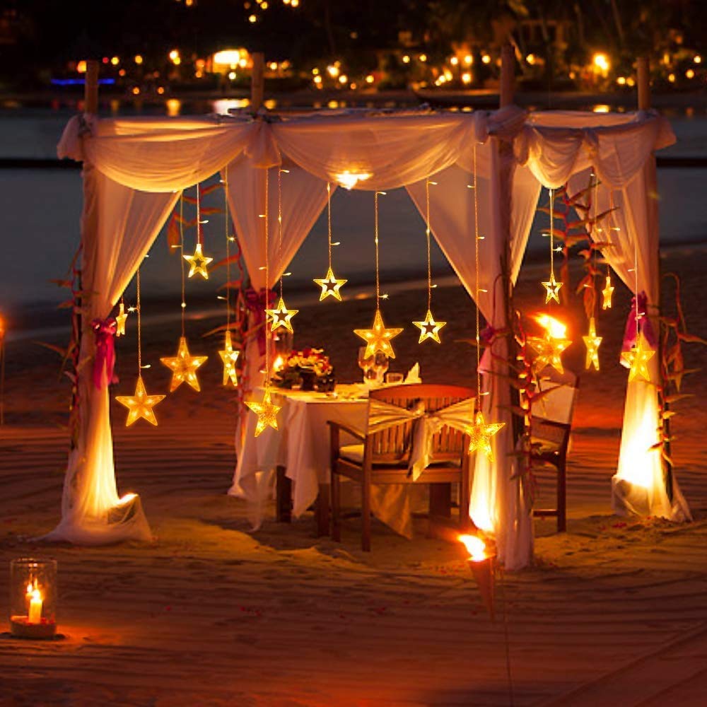 Star Curtain LED Lights for Diwali (2.5 mtr, 138 LED, 6+6 Star)