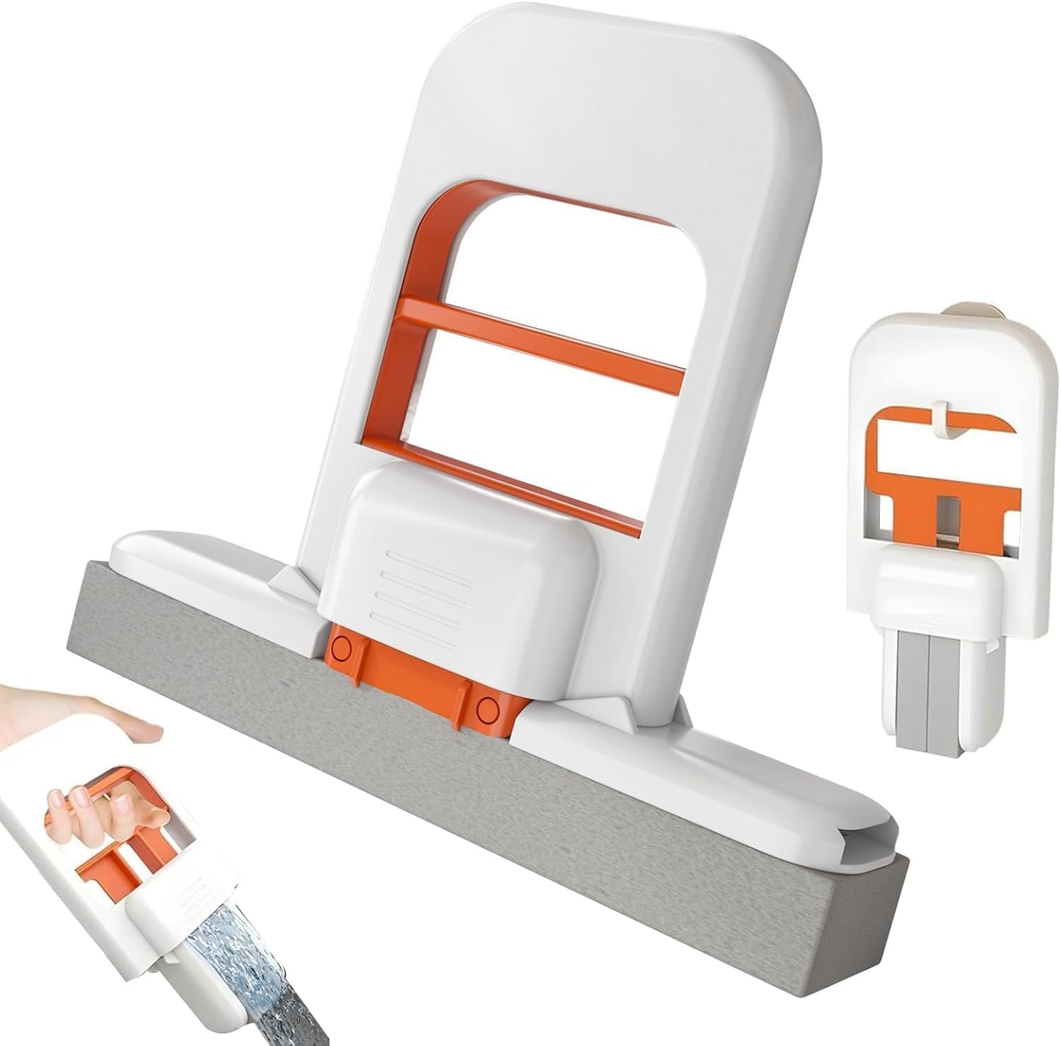 Mini Foldable Sponge Mop | Self-Squeeze Desk Mop for Wet & Dry Cleaning | Compact Portable for Kitchen Counter, Bathroom Glass, Office Desk & Tabletop Surfaces