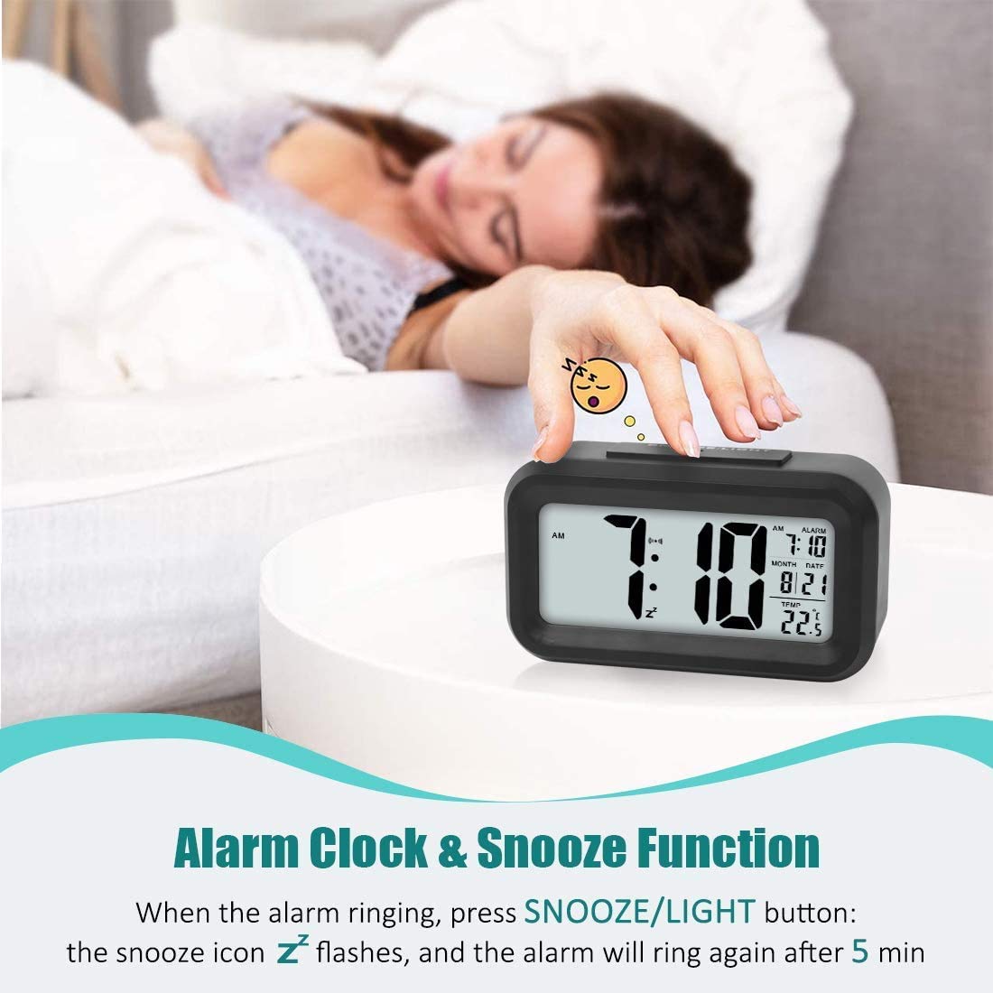 Black Digital Rectangle Clock