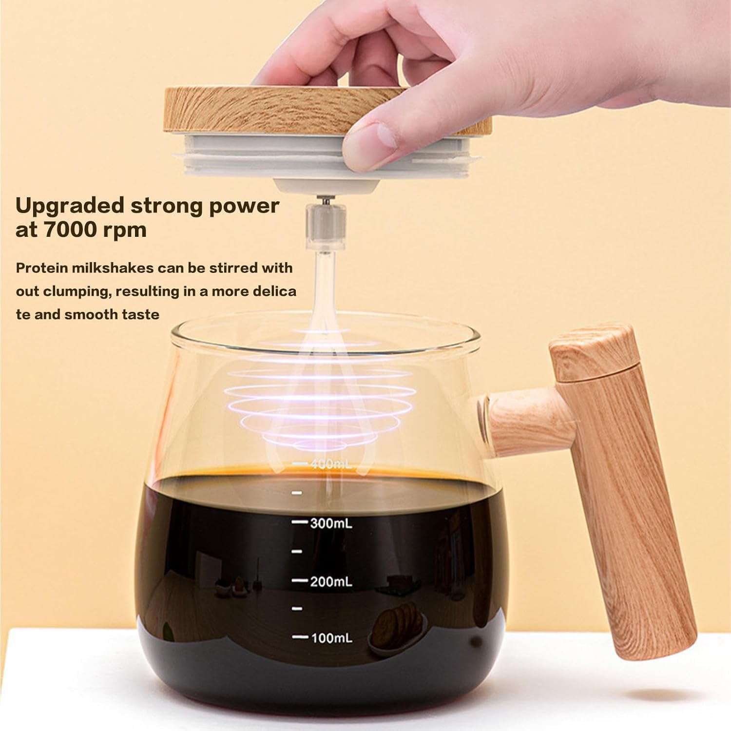 Self Stirring Glass Mug