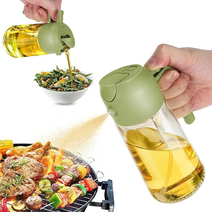 2-in-1 Spray & Pour Oil Dispenser Bottle with Handle