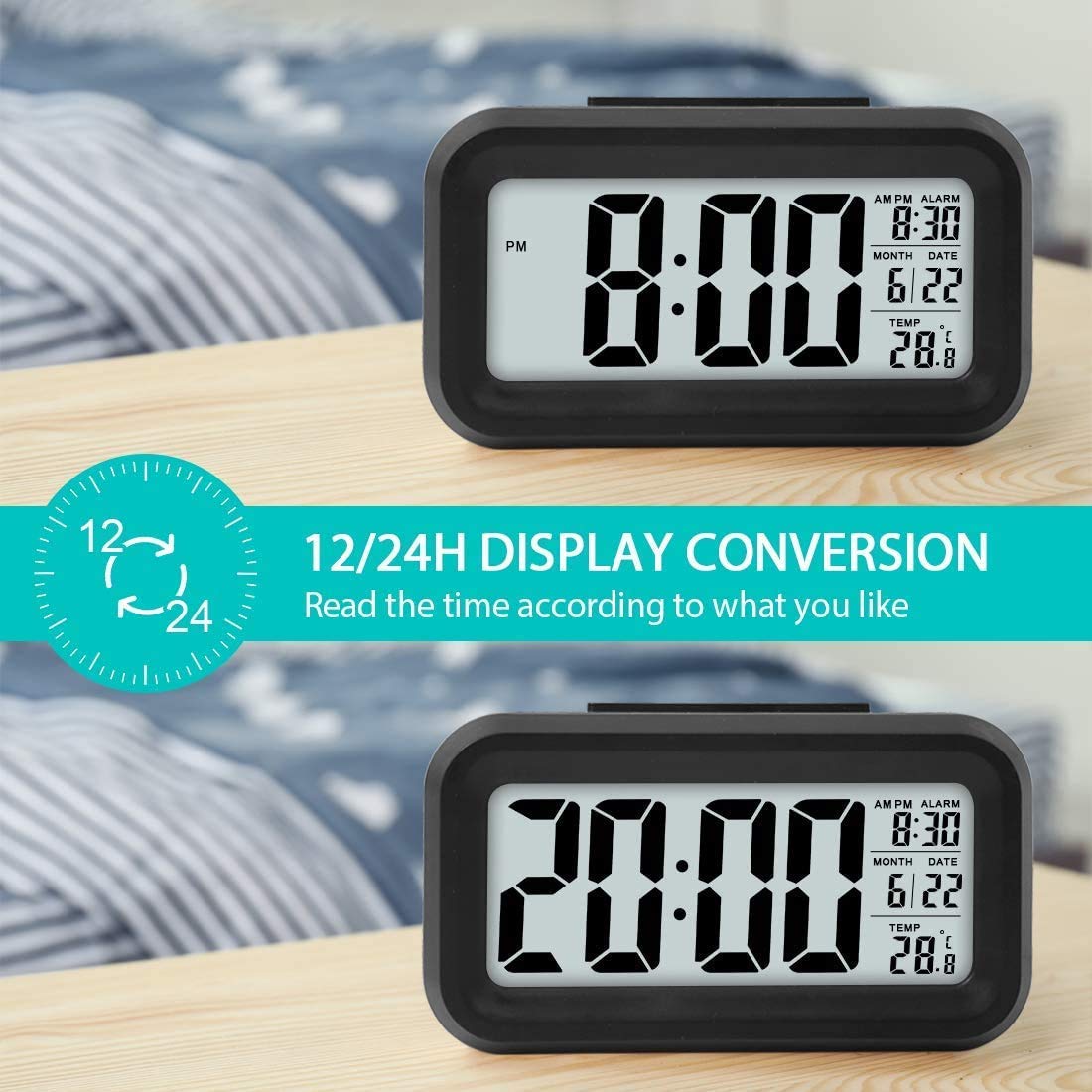 Black Digital Rectangle Clock