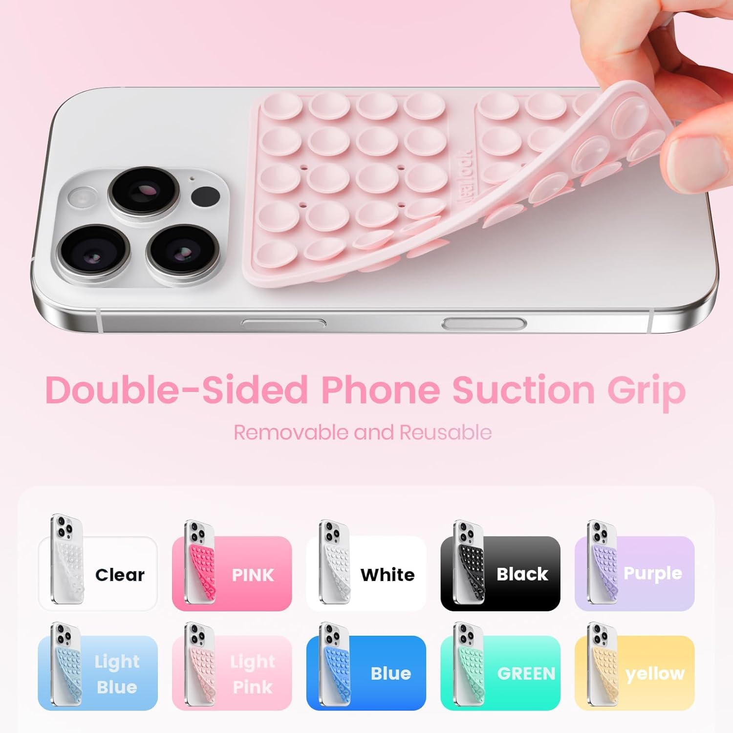 Double-Sided, 2 Pack Suction Cup Phone Case Mount (pack of 2)