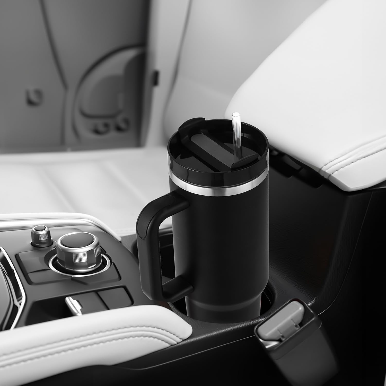 1200 ml Tumbler, Stainless Steel Vacuum Insulated Tumbler with Lid and Straw for Water, Iced Tea or Coffee, Smoothie and More, Cream
