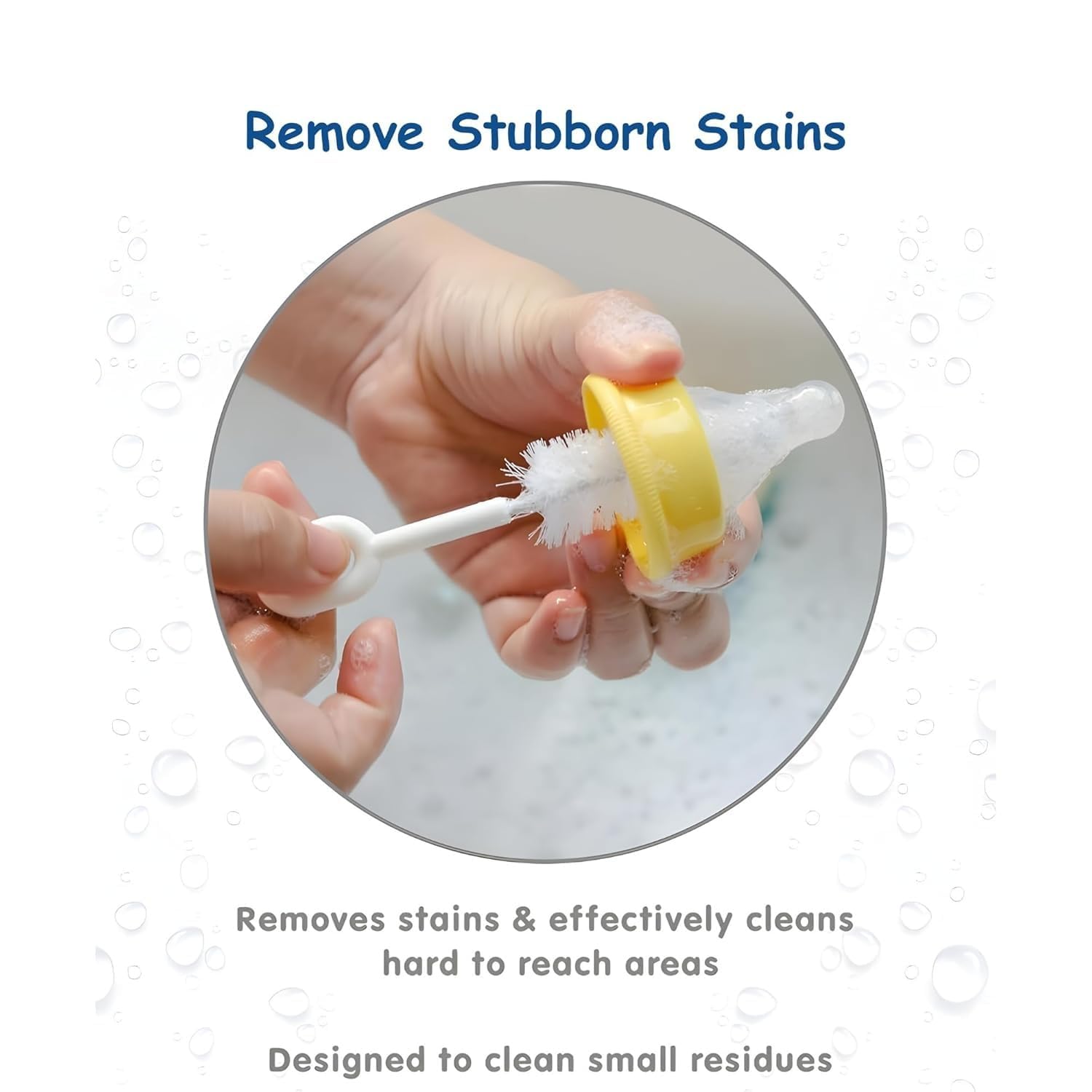 Baby Bottle Cleaning Brush 5Pc Set Feeding Bottle Cleaner Kit with Nipple Brush, Straw Brush & Sponge