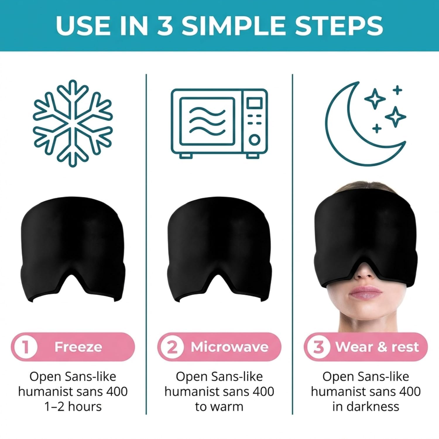 Migraine Relief Cap for Headache & Migraine Pain | Hot & Cold Therapy Cooling Gel Mask | Sinus, Stress, Tension Relief Head Wrap | Reusable Ice Pack Cap for Men & Women (Multicolor)