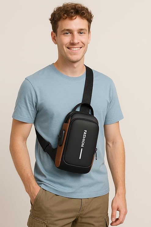 Men's Anti-Theft Chest Bag, Stylish Motorcycle & Casual Crossbody Backpack,