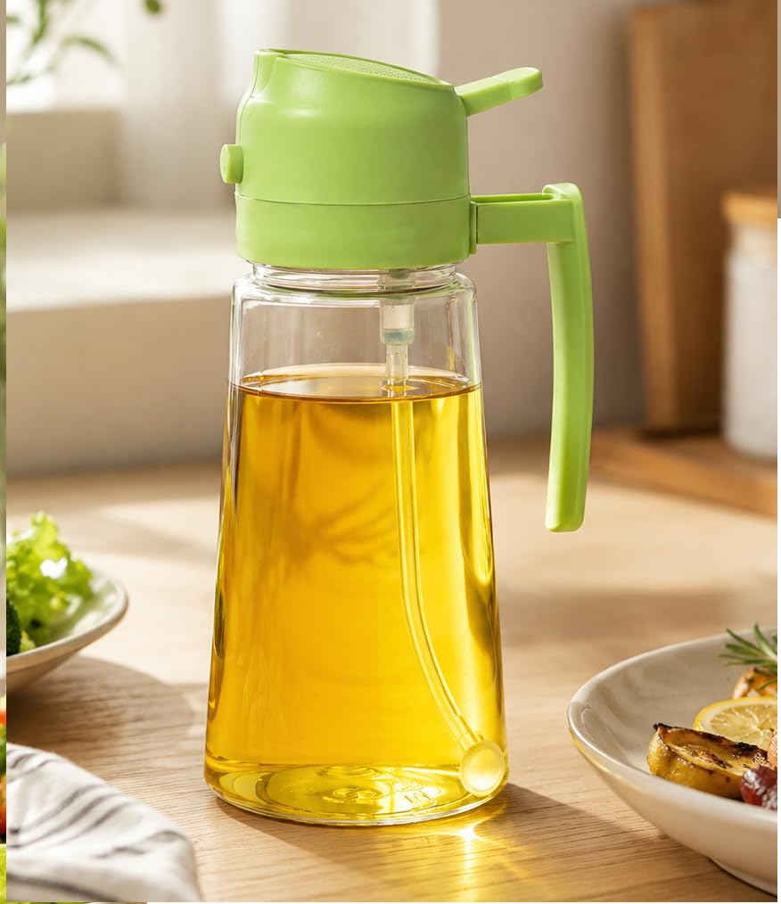 2-in-1 Spray & Pour Oil Dispenser Bottle with Handle