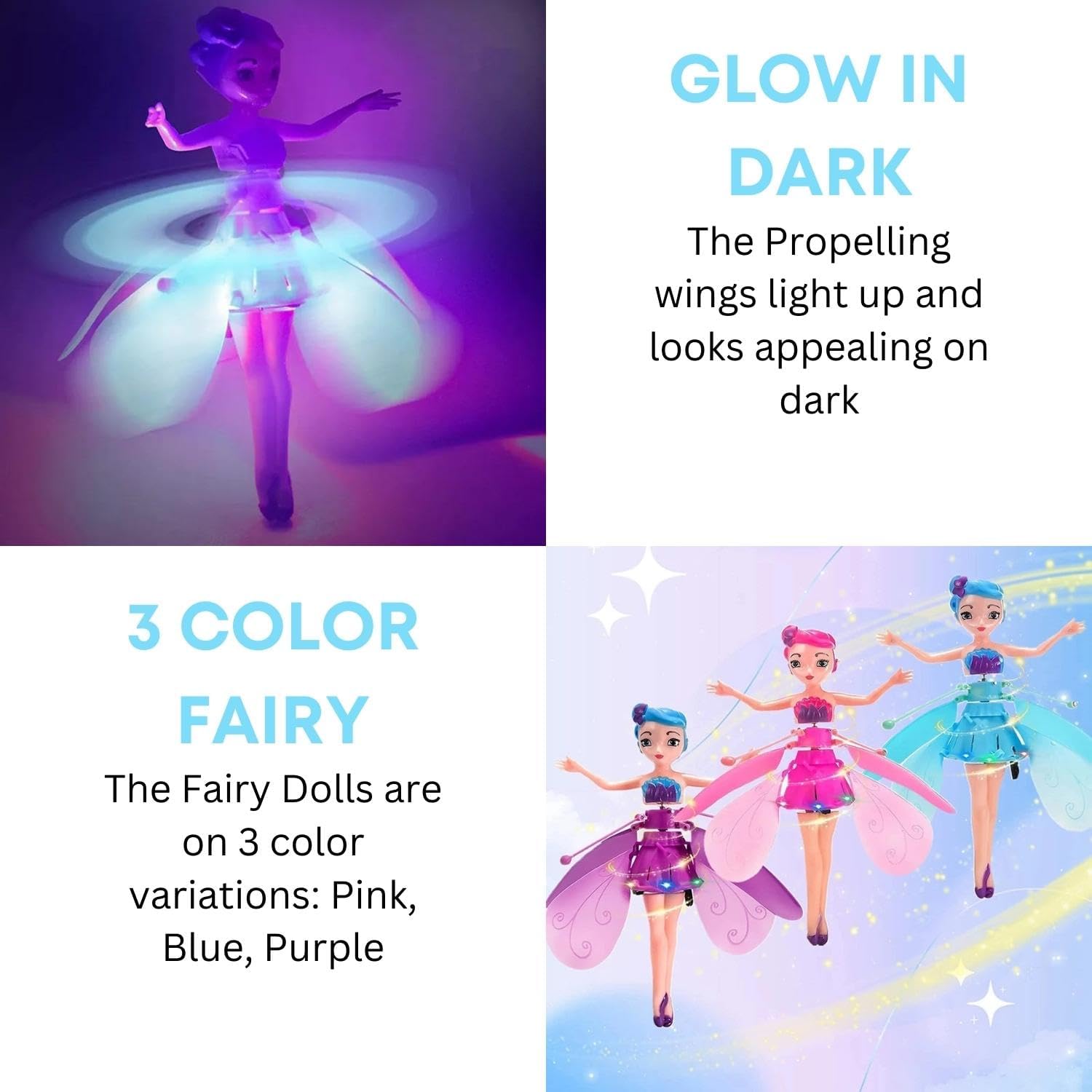 Flying Fairy Doll with Magical Hand Sensor Control – USB Powered Toy for Girls