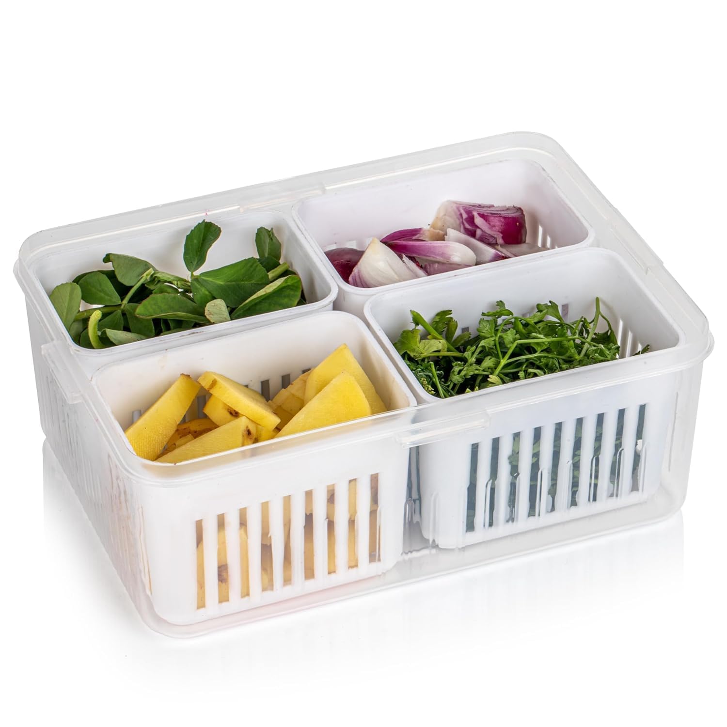 4 GRID FRIDGE STORAGE CONTAINER