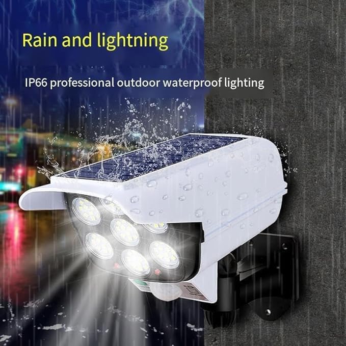Solar Motion Sensor Sun-Powered Light with Remote | Security Camera Style Outdoor LED Light