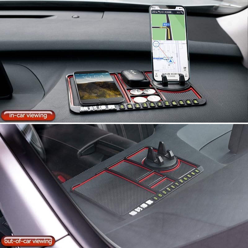 Car Dashboard Mat Organizer with Phone Holder