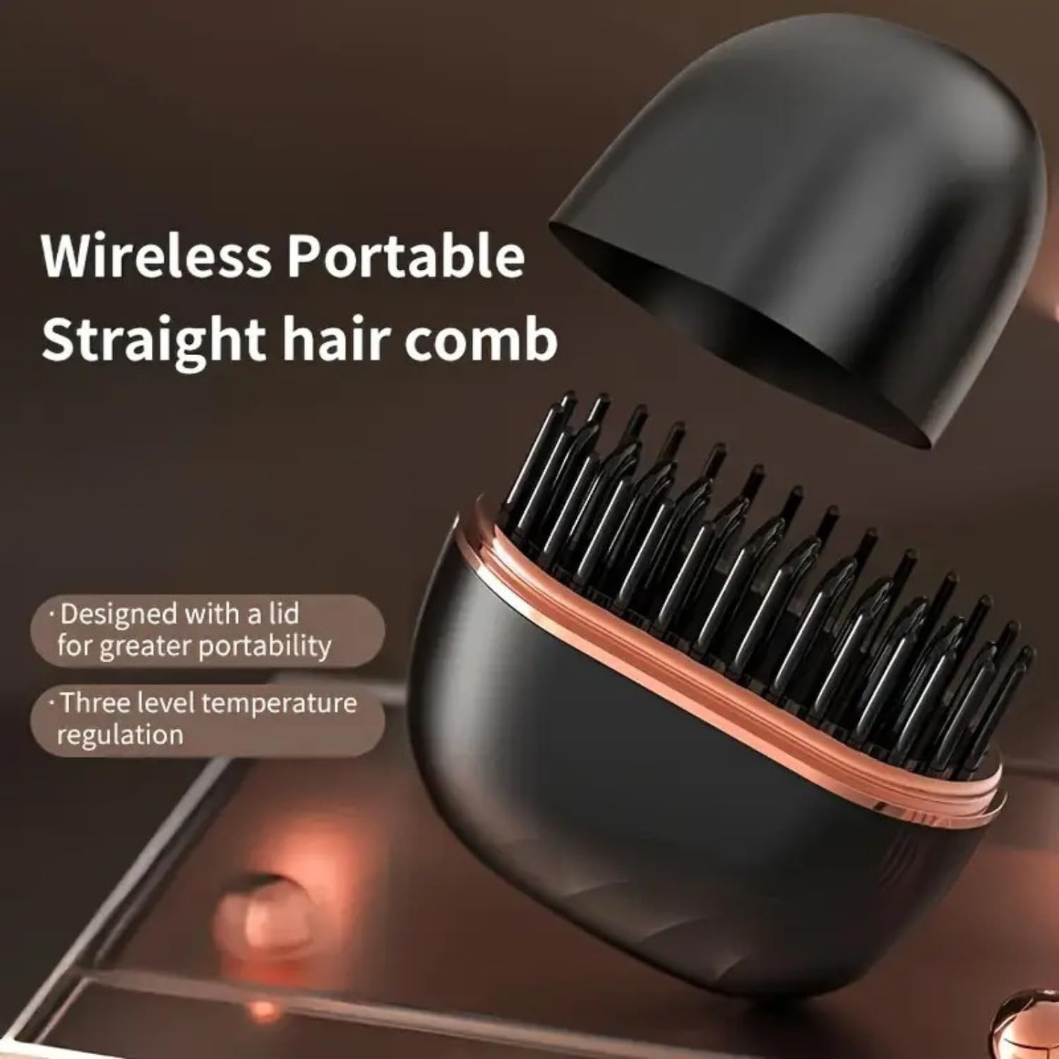 Mini Cordless Hair Straightener Brush