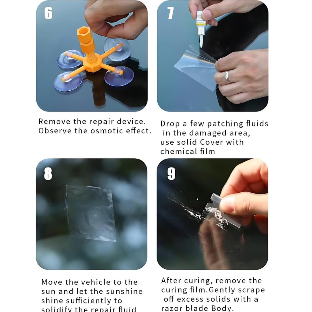 Windshield Repair Kit Fix Chips, Cracks, Bulls-Eye, Star & Nicks