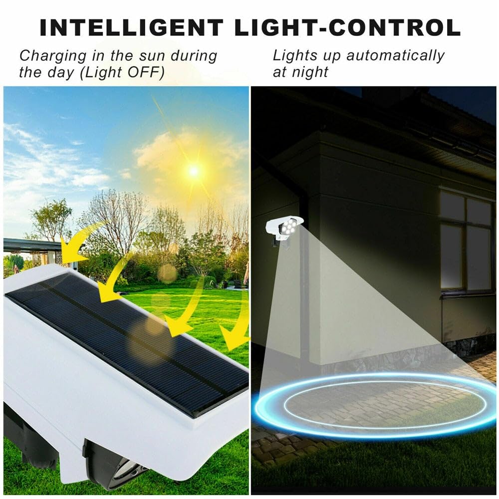Solar Motion Sensor Sun-Powered Light with Remote | Security Camera Style Outdoor LED Light