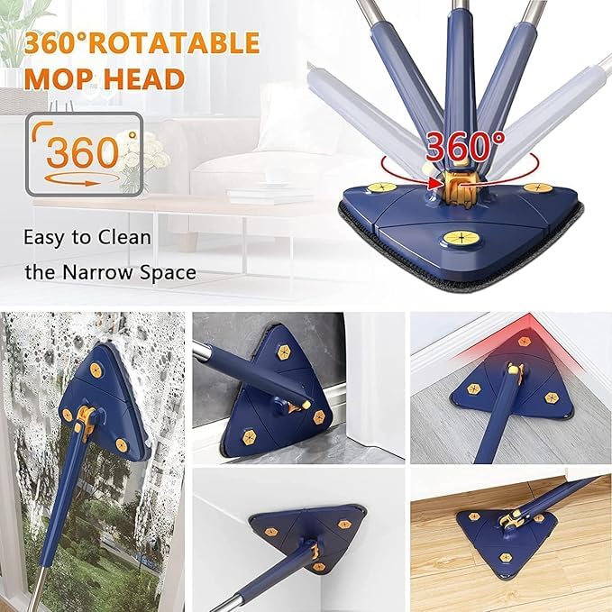 360° Rotatable Adjustable Triangle Multifunctional Cleaning Mop