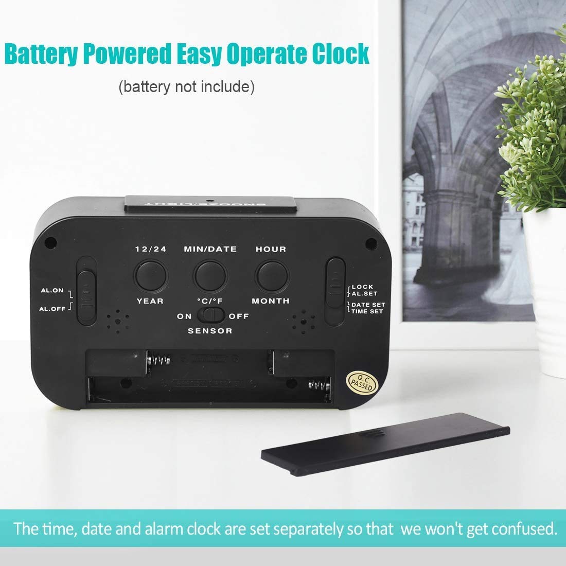 Black Digital Rectangle Clock