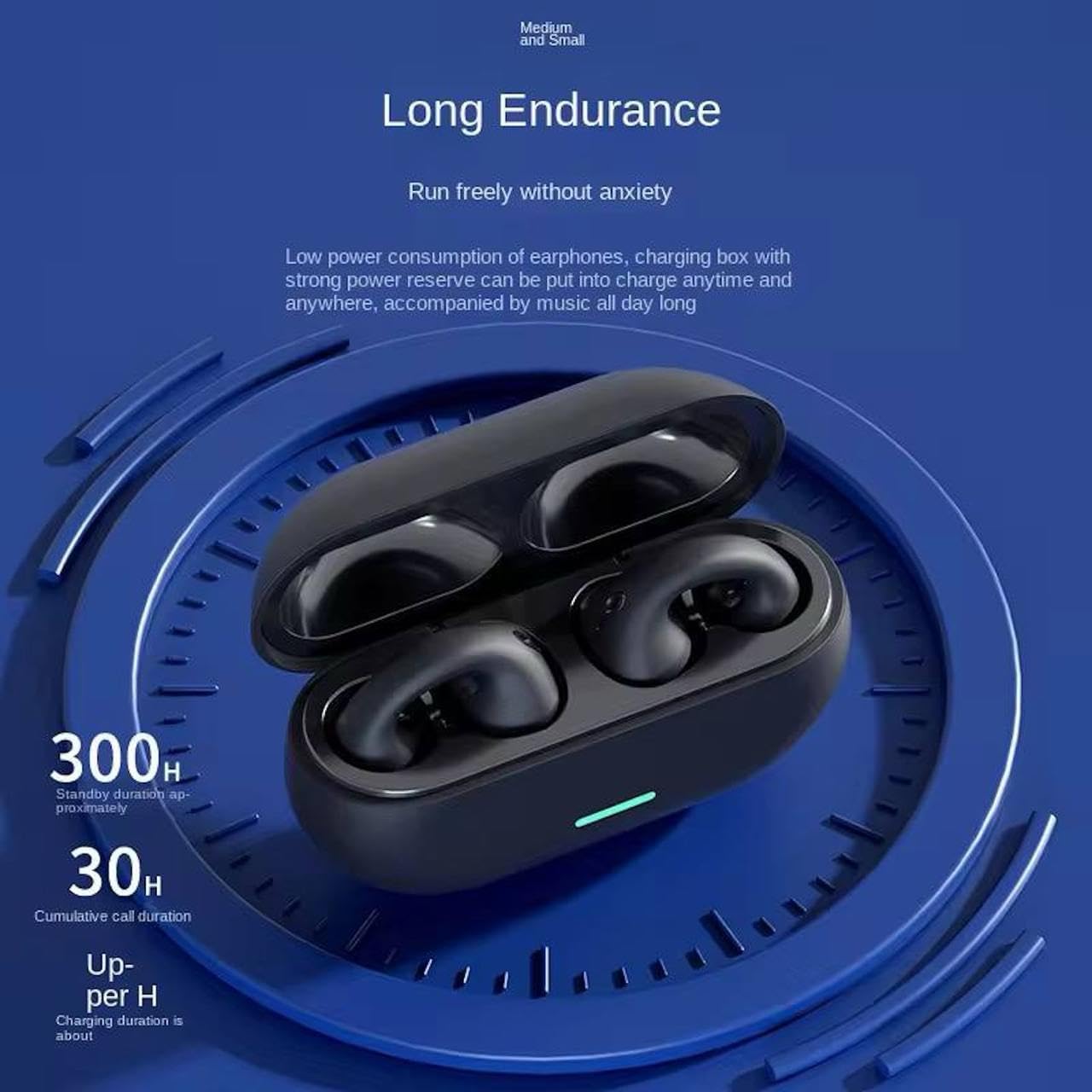 ar Clip Earbuds Open Ear Bone Conduction Headphones Earbud