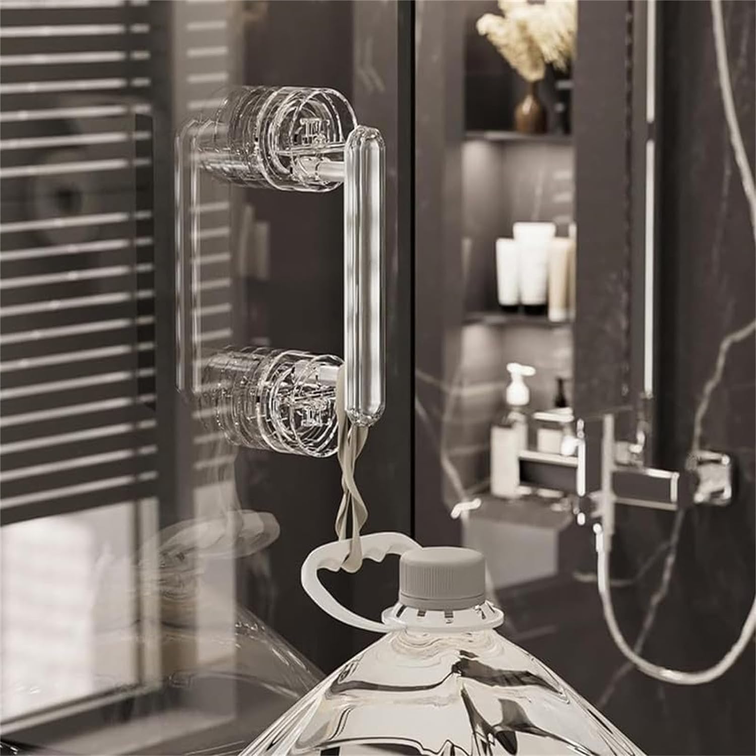 Suction Door Handle | No Drill Adhesive Handle for Bathroom, Glass, Toilet, Sliding Door | Strong Suction Cup Grip Handle – Adjustable Plastic Handle (Pack of 1)