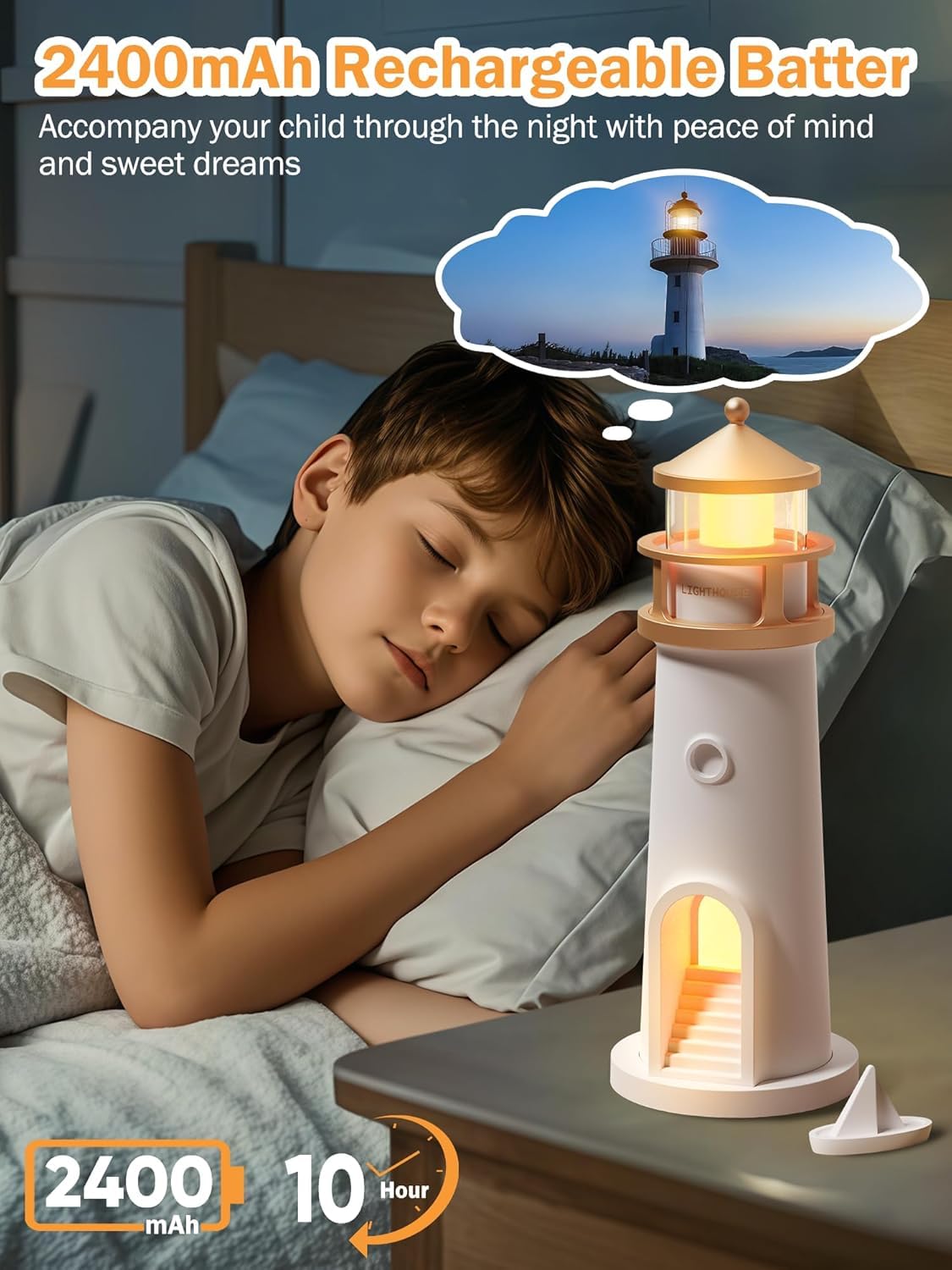 Lighthouse Lamp Galaxy Moon Projector Lamp Night Light LED Light with Remote