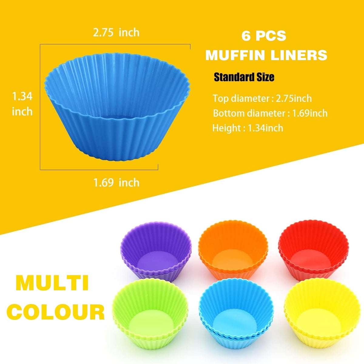 Silicone Cupcake Mould - 12 PCS