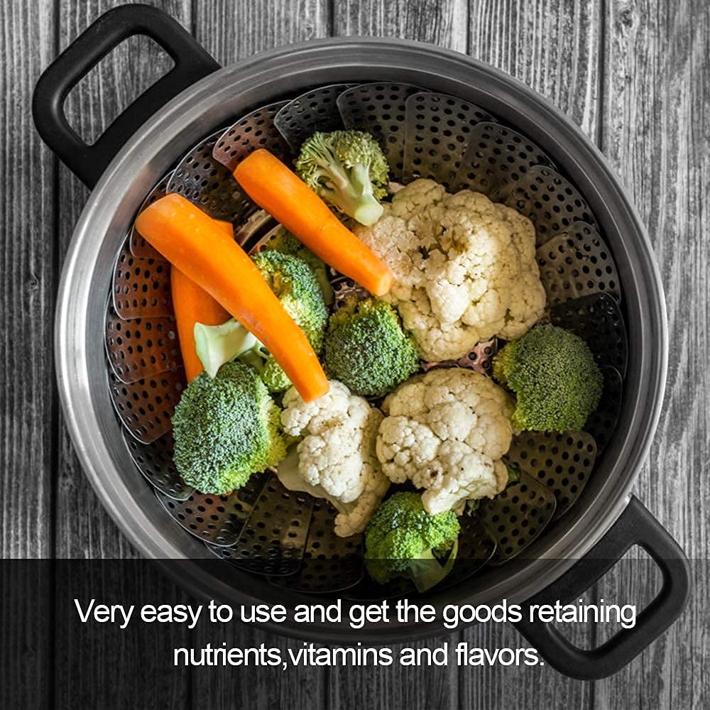 Stainless Steel Vegetable Steamer Basket - Foldable Steamer Basket - 27 Cm