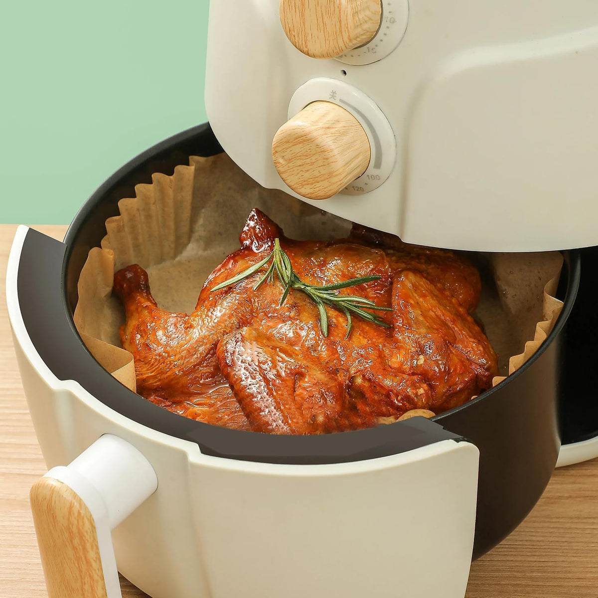 100 PCS Round Air Fryer Paper Sheets Disposable