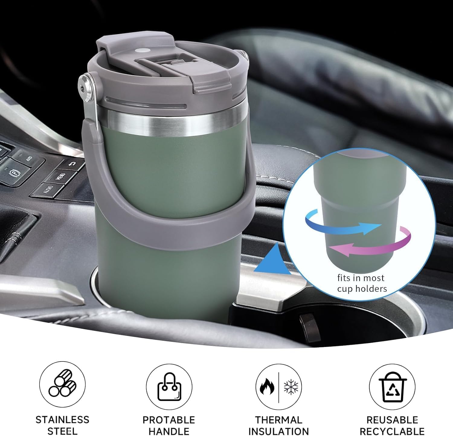 Tumbler Vacuum Mug 900 ml Stainless Steel Tumbler with Straw