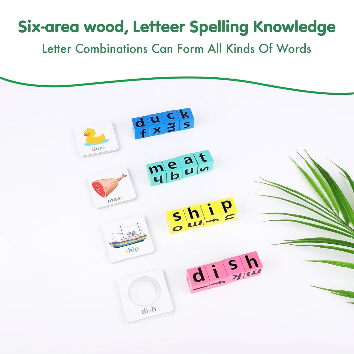 Time Puzzle - Wooden Alphabet Spelling Game Matching Letter & Word Puzzle Game with Flashcards - Word Puzzle