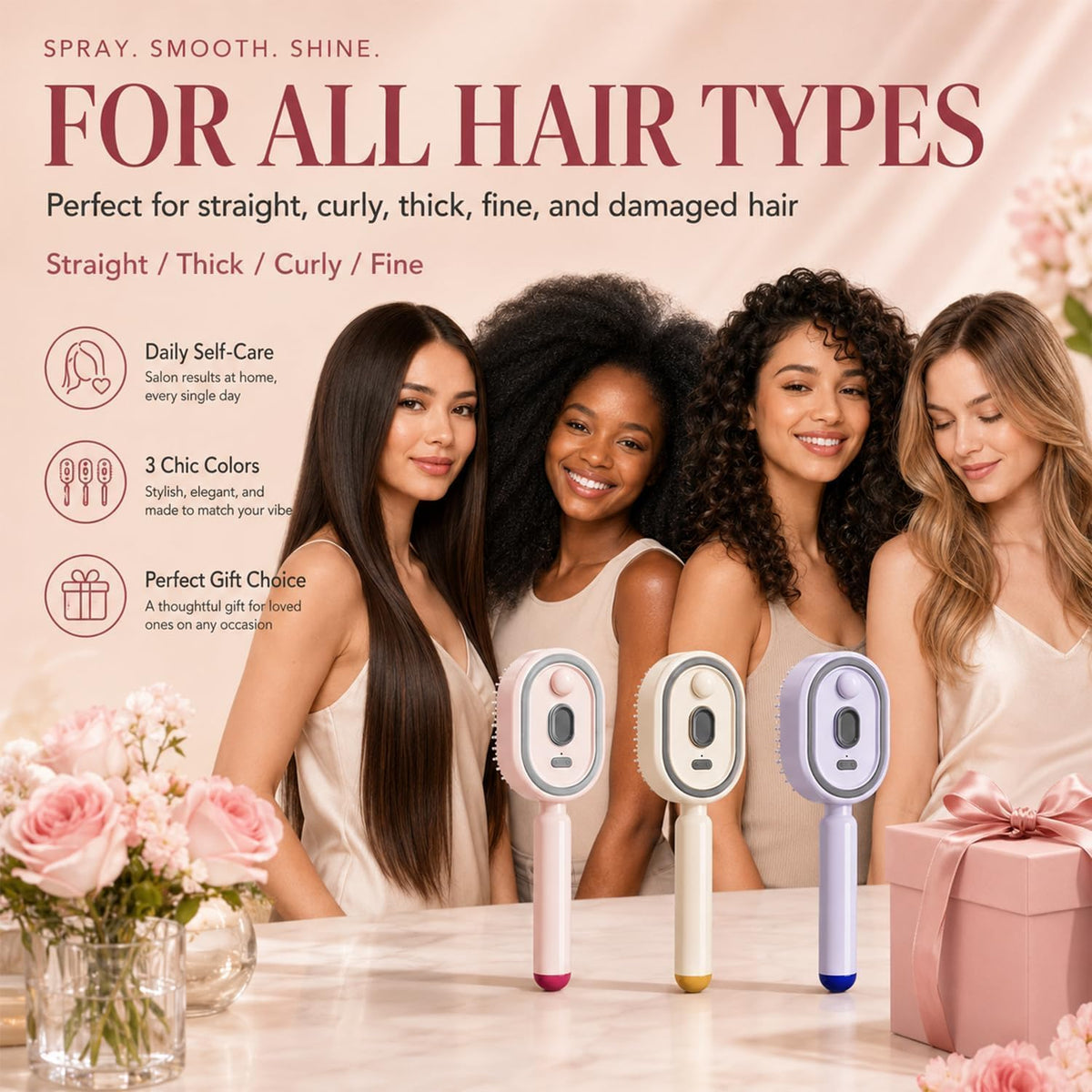 Handheld Steam Hair Brush Comb