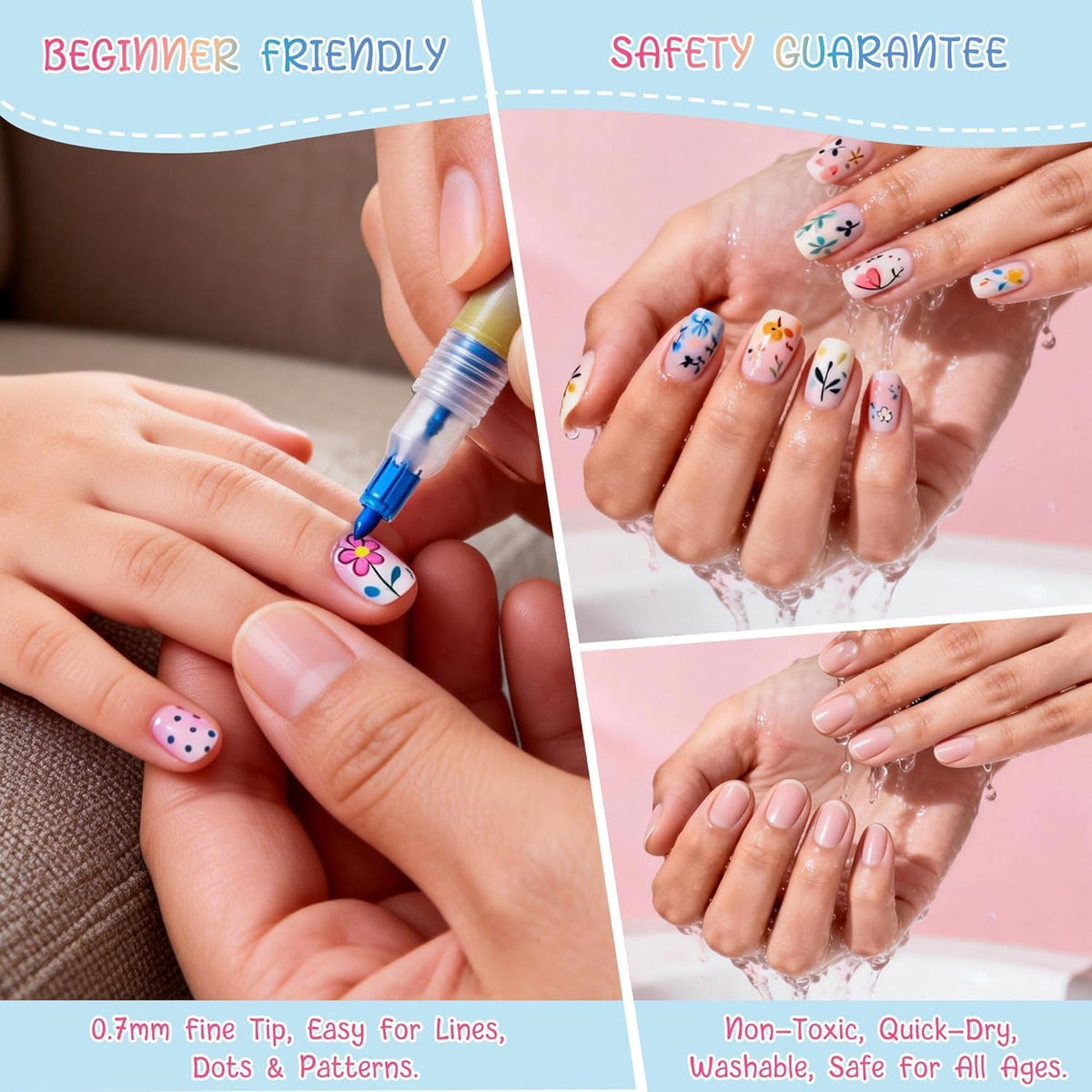 Nail Art Pens Set for DIY Nail Design & Fine Detail Painting