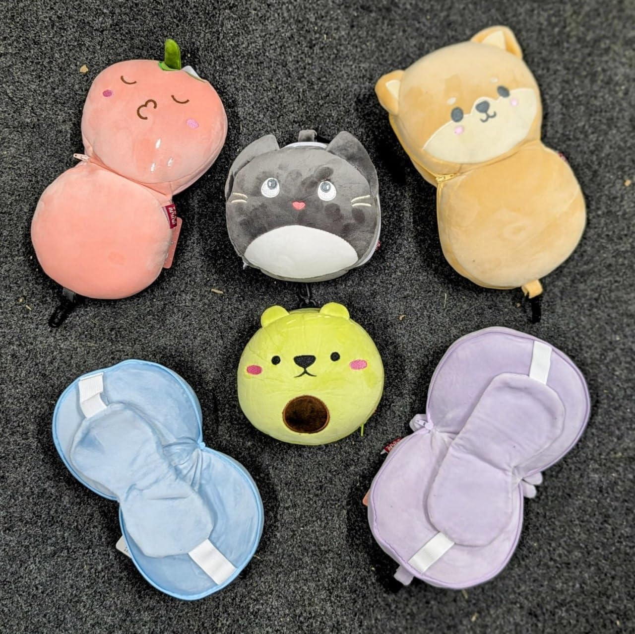 New Pillow & Ice Mask - Cute Travel Pillow And Eye Mask Cartoon Travel Eye Mask & Neck Pillow